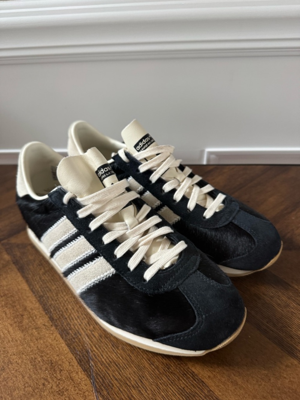 Adidas Women’s Black and White Suede Retro Trainer